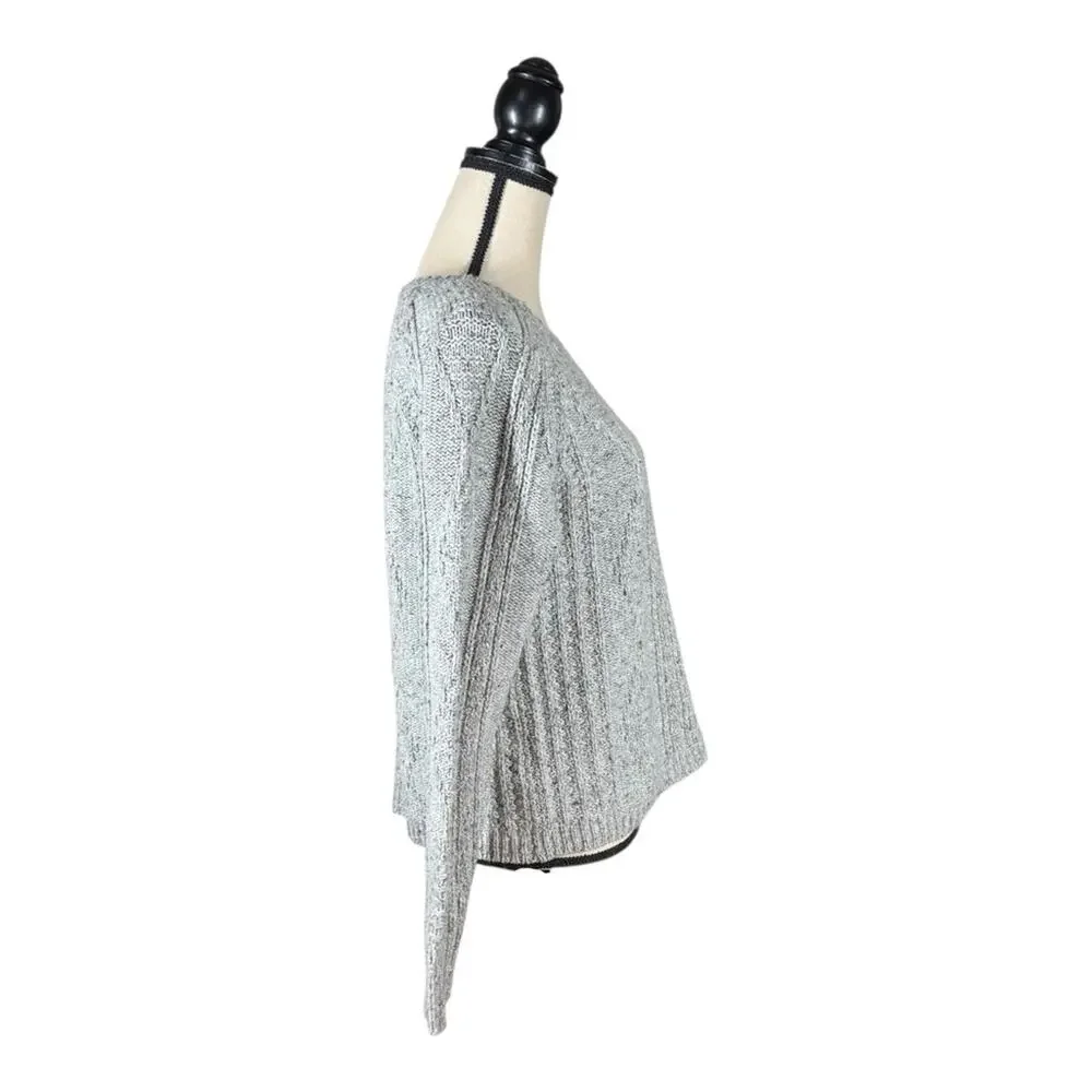 Madewell Palisade Zipper Back Merino Wool Cozy Cable Knit Sweater